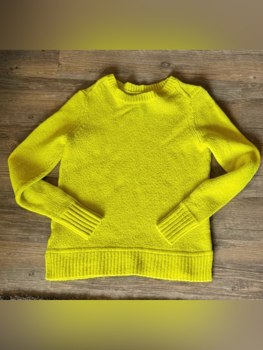 Loft yellow crewneck knit sweater size small